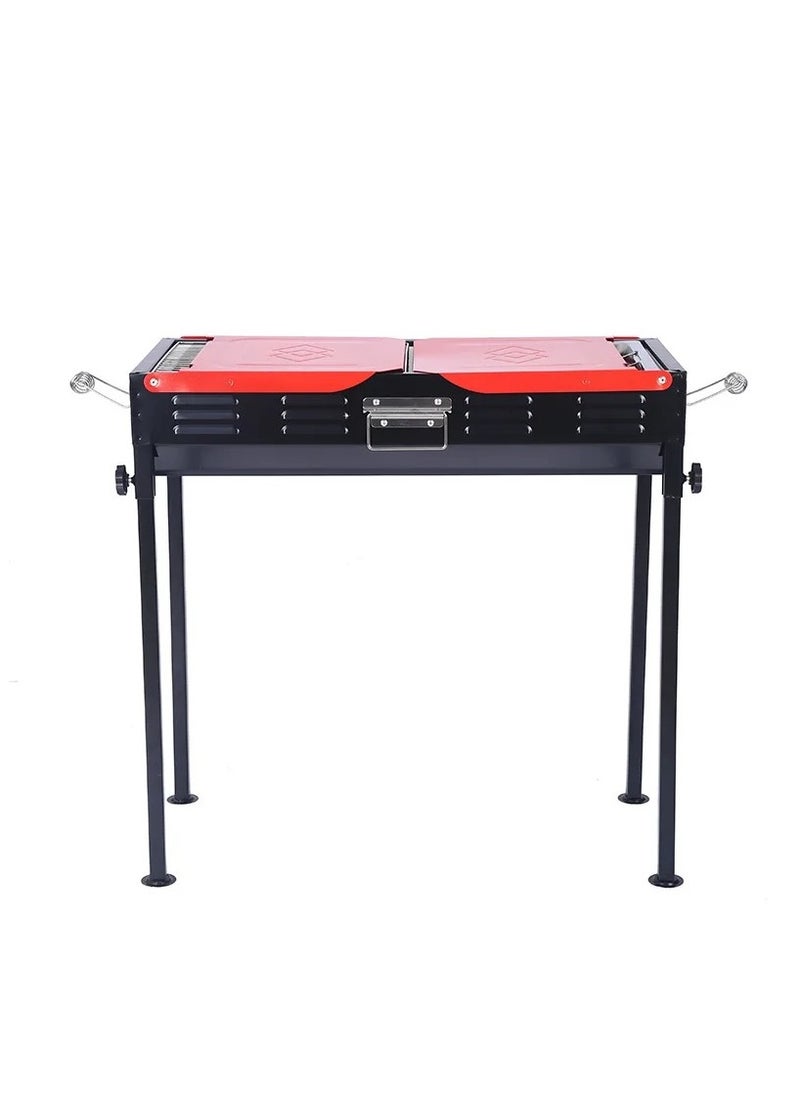 VIO Barbecue Grill Stainless Steel Foldable Charcoal Grill Durable Shish Kebab BBQ Smoker for Outdoor Cooking Picnic Party Patio Backyard Camping Household Cooking Ramadan Get Together Barbecue with Removable Legs 110 X 67 X 30.5 CM  - Image 4