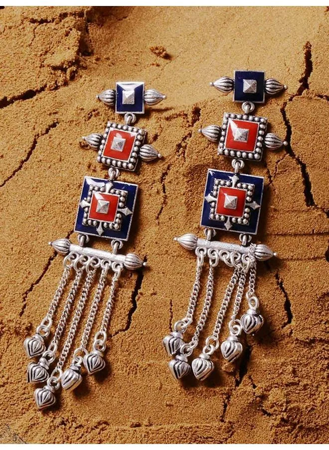 VOYLLA Mandala Layered Sqaures Earrings