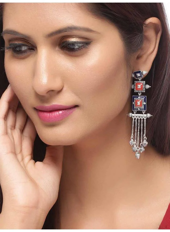 VOYLLA Mandala Layered Sqaures Earrings