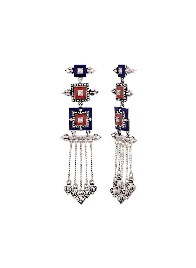 VOYLLA Mandala Layered Sqaures Earrings