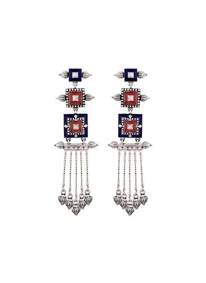 VOYLLA Mandala Layered Sqaures Earrings