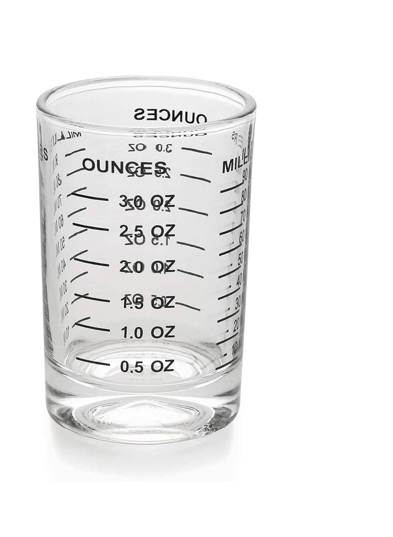 NIBEMINENT Shot Glass Measuring Cup 3 Ounce90ML Liquid Heavy High Espresso Black Line  - Image 1