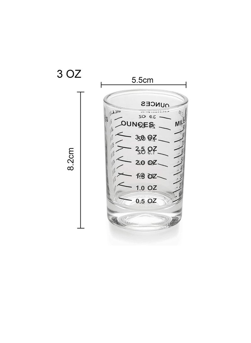 NIBEMINENT Shot Glass Measuring Cup 3 Ounce90ML Liquid Heavy High Espresso Black Line  - Image 5