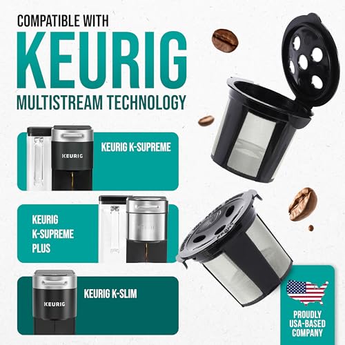 PUREHQ Reusable K Cups for Keurig Supreme, K Supreme Plus, K Slim, K-Brew Chill, K Duo Hot and Iced Gen 2 by PureHQ - Refillable Kcup for Keurig Coffee Maker - MultiStream Coffee Pods Filter - 4 Pack - Image 2