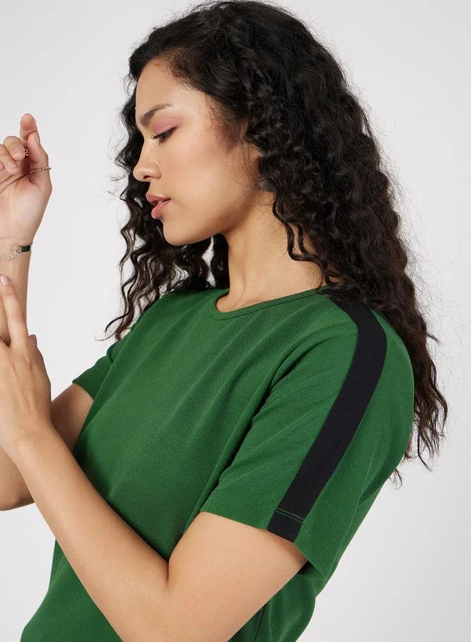 SASSAFRAS Contrast Tape T-shirt With Pants Co-Ords by Styli