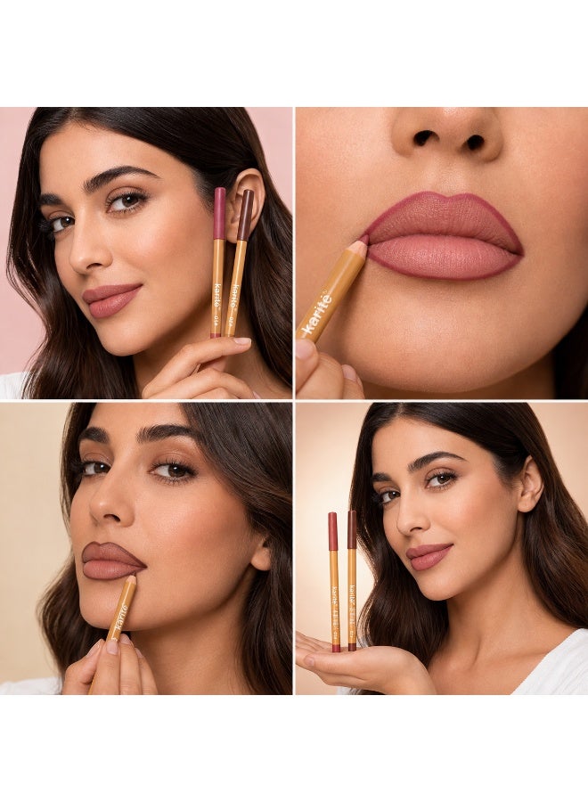KARITE Signature Lip Pencil - Shades 01 & 02 - Matte Lip Liner Pencil - Bundle - 2g Pc - Image 3