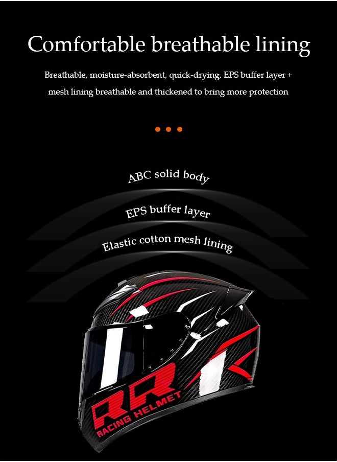 DUNISO Full face motorcycle helmet, lightweight crash resistant motorcycle helmet, all season cool riding helmet，cycling helmet with black lenses, breathable lining, suitable for both men and women，suitable for riding recreational activities（L）  - Image 5