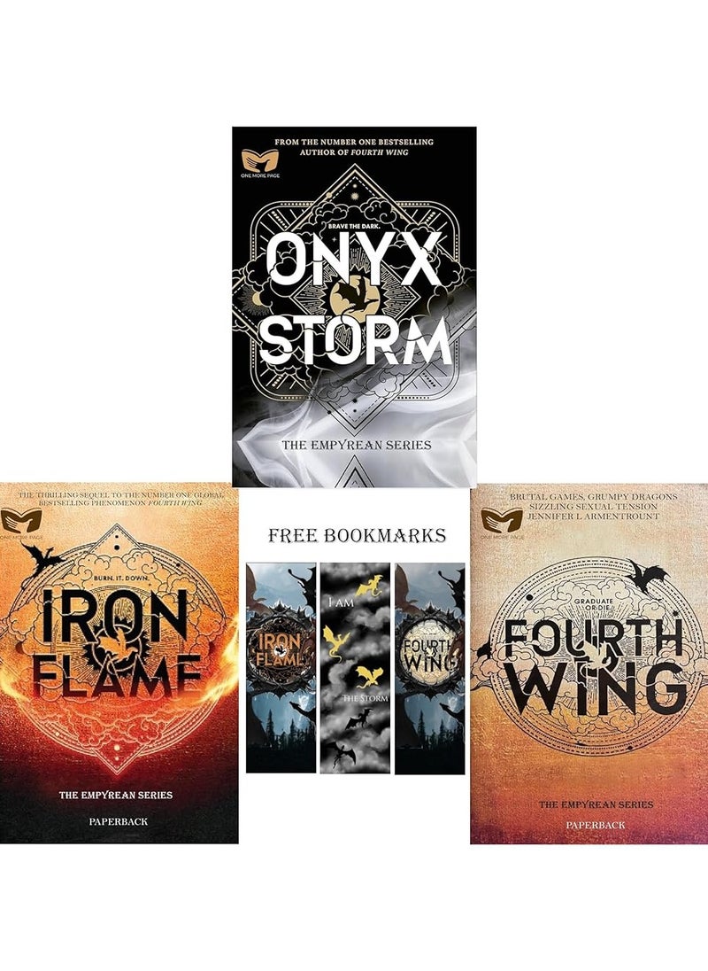 The Empyrean Series, 3 Books Collection Set, Fourth Wing, Iron Flame, Onyx Storm, by Rebecca Yarros
