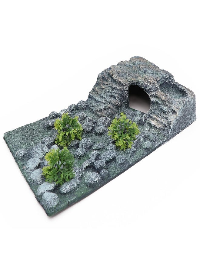 AQUA KT Turtle Ramp Climbing Basking Platform, Tortoise Dock and Hideout, Turtle Food Bowl, Terrarium Plant, in Complete Terrarium Aquatic Decoration Kit, Pack of 1 - Image 1