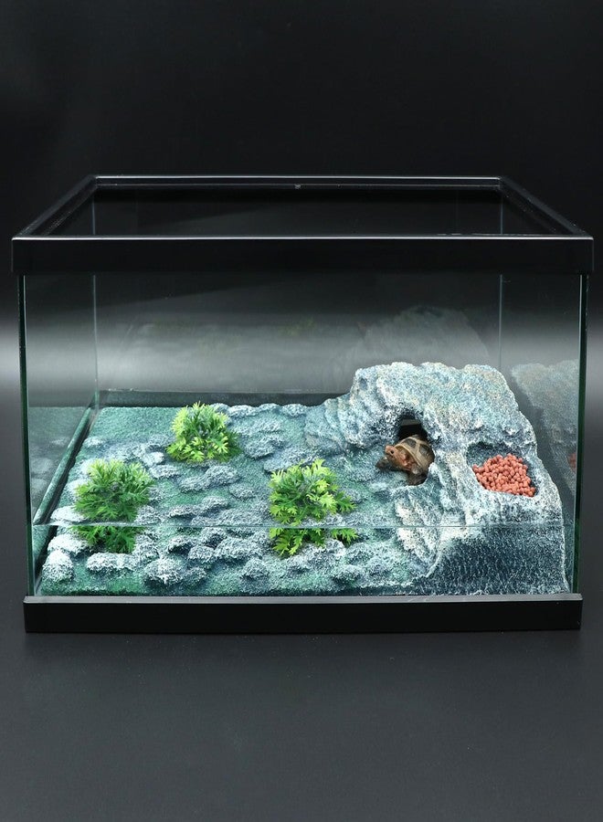 AQUA KT Turtle Ramp Climbing Basking Platform, Tortoise Dock and Hideout, Turtle Food Bowl, Terrarium Plant, in Complete Terrarium Aquatic Decoration Kit, Pack of 1 - Image 4