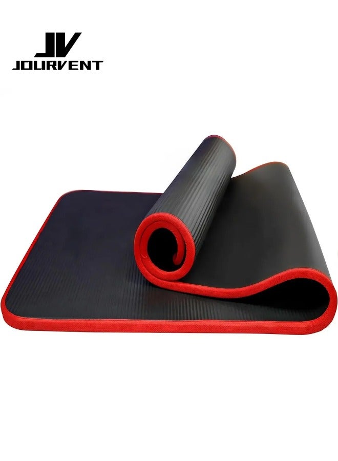 اسم المحتوى ناريلا سجادة يوجا غير قابلة للانزلاق وصديقة للبيئة من مادة NBR متعددة الأغراض بسمك 10 مم، سجادة تمارين عالية الكثافة مضادة للتمزق مع حزام حمل لليوجا والبيلاتس والجمباز - 183 سم × 80 سم × 1 سم - Image 1