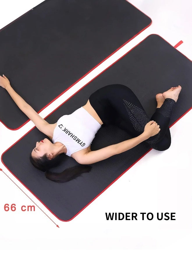 اسم المحتوى ناريلا سجادة يوجا غير قابلة للانزلاق وصديقة للبيئة من مادة NBR متعددة الأغراض بسمك 10 مم، سجادة تمارين عالية الكثافة مضادة للتمزق مع حزام حمل لليوجا والبيلاتس والجمباز - 183 سم × 80 سم × 1 سم - Image 5
