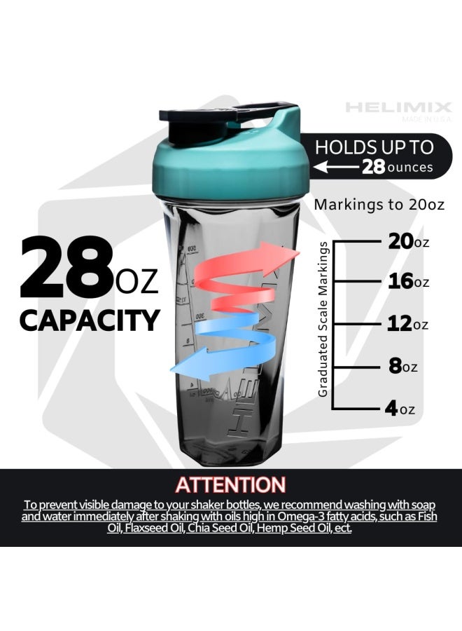 Helimix 2.0 Vortex Blender Shaker Bottle Holds upto 28oz No Blending Ball or Whisk USA Made Portable Pre Workout Whey Protein Drink Shaker Cup Mixes Cocktails Smoothies Shakes Top Rack Safe  - Image 2