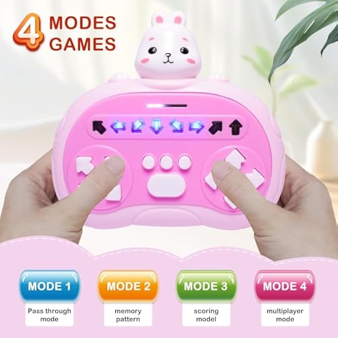HAND-HELD RHYTHM MASTER DANCE MACHINE EDUCATIONAL TOYS FOR 3-12 KIDS, PUSH GAME FOR ADULTS, NEW STRESS RELIEF TOYS ADULTS, KIDS' HANDHELD GAMES, BIRTHDAY GIFTS FOR BOYS GIRLS AGES 3+ (RABBIT) - Image 3