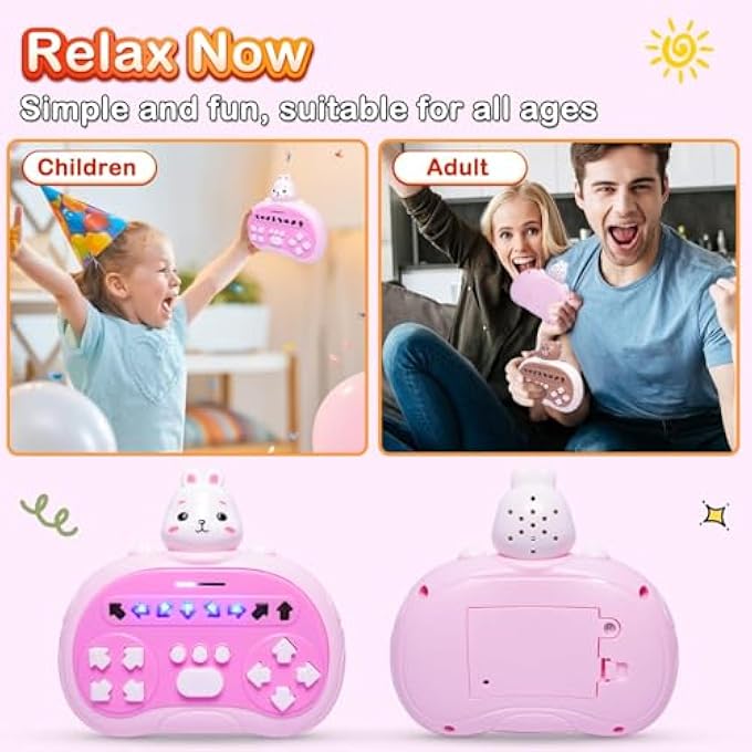 HAND-HELD RHYTHM MASTER DANCE MACHINE EDUCATIONAL TOYS FOR 3-12 KIDS, PUSH GAME FOR ADULTS, NEW STRESS RELIEF TOYS ADULTS, KIDS' HANDHELD GAMES, BIRTHDAY GIFTS FOR BOYS GIRLS AGES 3+ (RABBIT) - Image 5