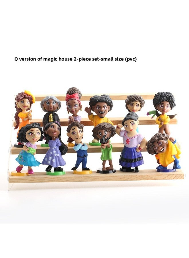 Handmade Small Size Q Edition Magic Full House Animation Doll Surrounding Cartoon Car Ornaments Model Cake Decoration-Color:Q Version Of Magic House 12-piece Set-small Size (pvc)  - Image 2