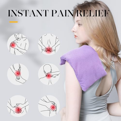 uncn Microwavable Heating Pad with Washable Cover 13x7 Inch Flaxseed Microwave Hot Pack Lavender Scent Moist Warm Compress for Relaxation NonElectric Portable - Image 5