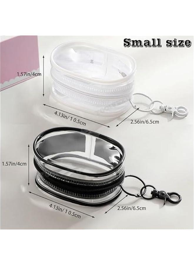 2 PCS Clear Figure Display Bag, Portable Small Doll Storage Bag with Keychain Hanging Blind Box Organizer Zipper Closure, Dustproof Collectibles Display Case for Showing Off Blind Boxes  - Image 2