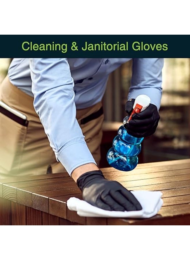 قفازات نتريل سوداء احترافية للاستخدام مرة واحدة – عبوة 50 قطعة – سمك 3 ميل عالي الحساسية – مقاس كبير (Large) – خالية من اللاتكس والبودرة – قفازات فحص طبية ومناولة أطعمة آمنة - Image 3