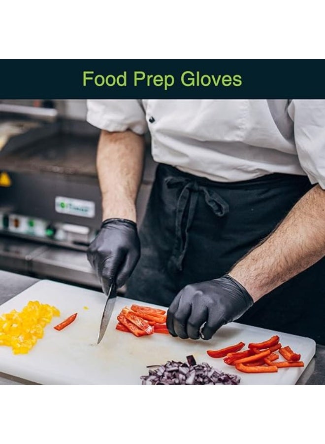 قفازات نتريل سوداء احترافية للاستخدام مرة واحدة – عبوة 50 قطعة – سمك 3 ميل عالي الحساسية – مقاس كبير (Large) – خالية من اللاتكس والبودرة – قفازات فحص طبية ومناولة أطعمة آمنة - Image 4