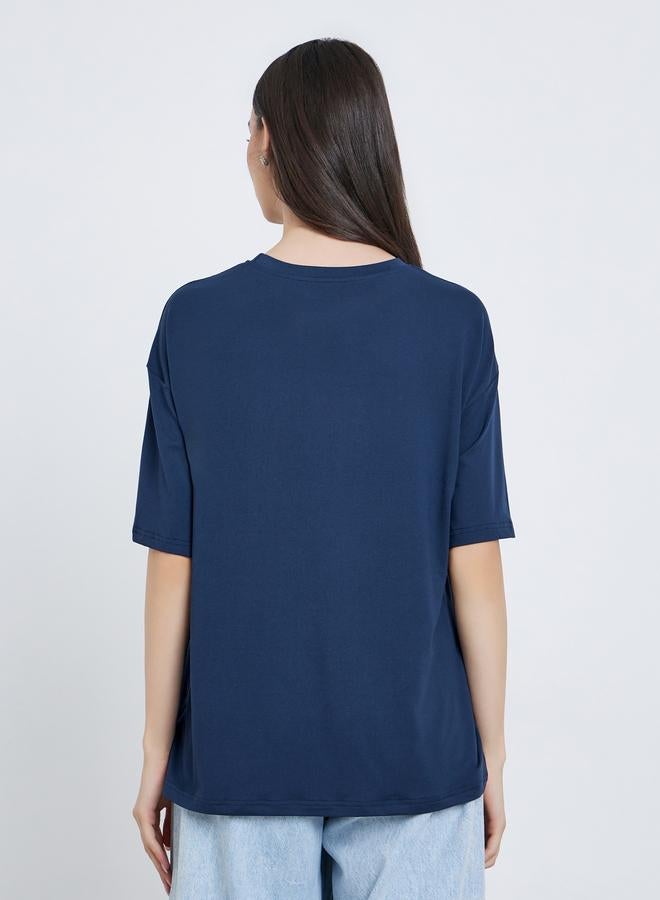 تايك تو تيشيرت فضفاض بطبعة كتابة - Image 4