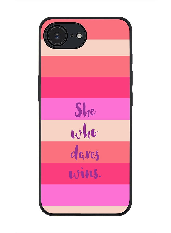 Stylizedd For Apple iPhone 16e Case,Slim fit Camera Protection, Shockproof Thin Phone cover  - She who dares wins - Image 1