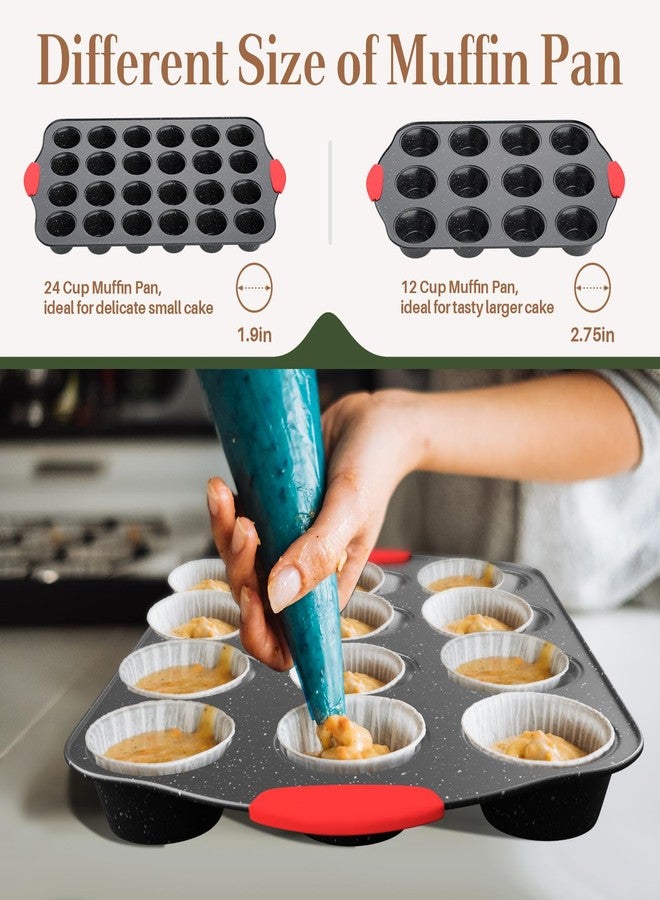 Slow Slog 11Pcs Nonstick Bakeware Set Bakeware Kitchen Set Black &Red - Image 4