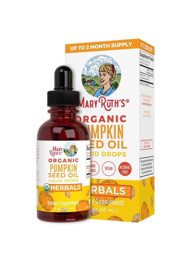 MaryRuth Organics - Pumpkin Seed Oil Liquid Drops By Maryruth ; 2 Month Supply ; Sugar Free ; Usda Organic Pumpkin Seed Oil For Men & Women ; Urinary Tract Support ; Hair & Skin Health ; Vegan ; Gluten Free ; 1 Fl Oz - Image 1
