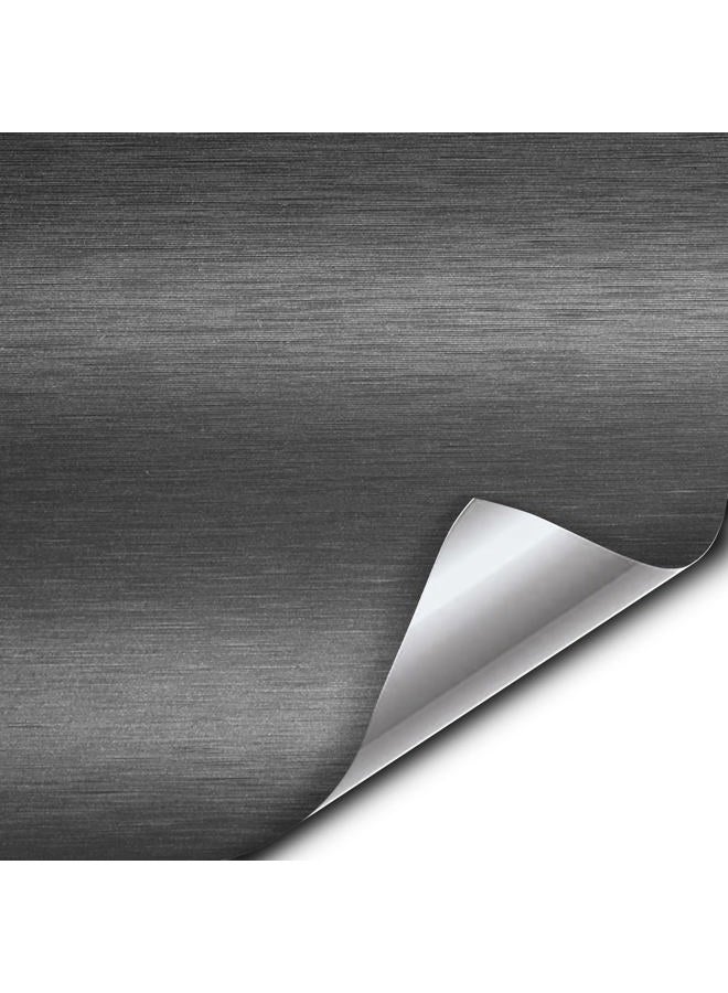 VVIVID XPO Gunmetal Grey Brushed 5ft x 1ft ft Car Wrap Vinyl Roll with Air Release Technology - Image 1