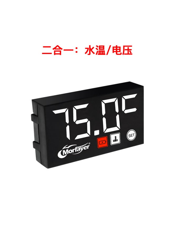 Yulian's New Product Is Exquisite And Compact Led Large 8-character Digital Display Three-in-one Voltmeter Timetable Thermometer Water Temperature Meter