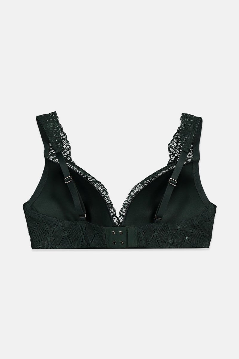 Tchibo Women Padded Non Underwired Soft Cup Bra, Dark Green - Image 2