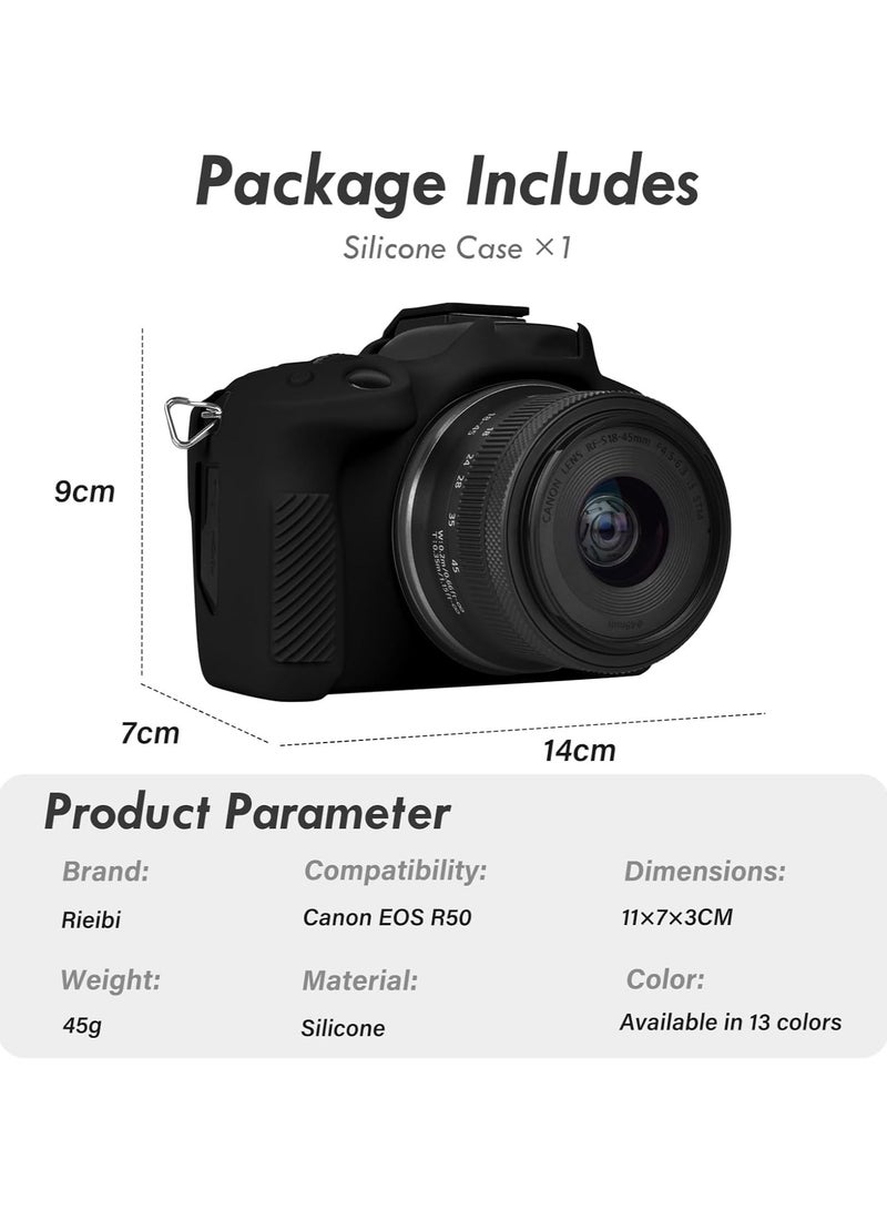 حافظة متوافقة مع كاميرا كانون EOSR50، حافظة من السيليكون الناعم، حافظة مقاومة للخدوش، حافظة واقية من السيليكون الناعم حامي للجسم - Image 4