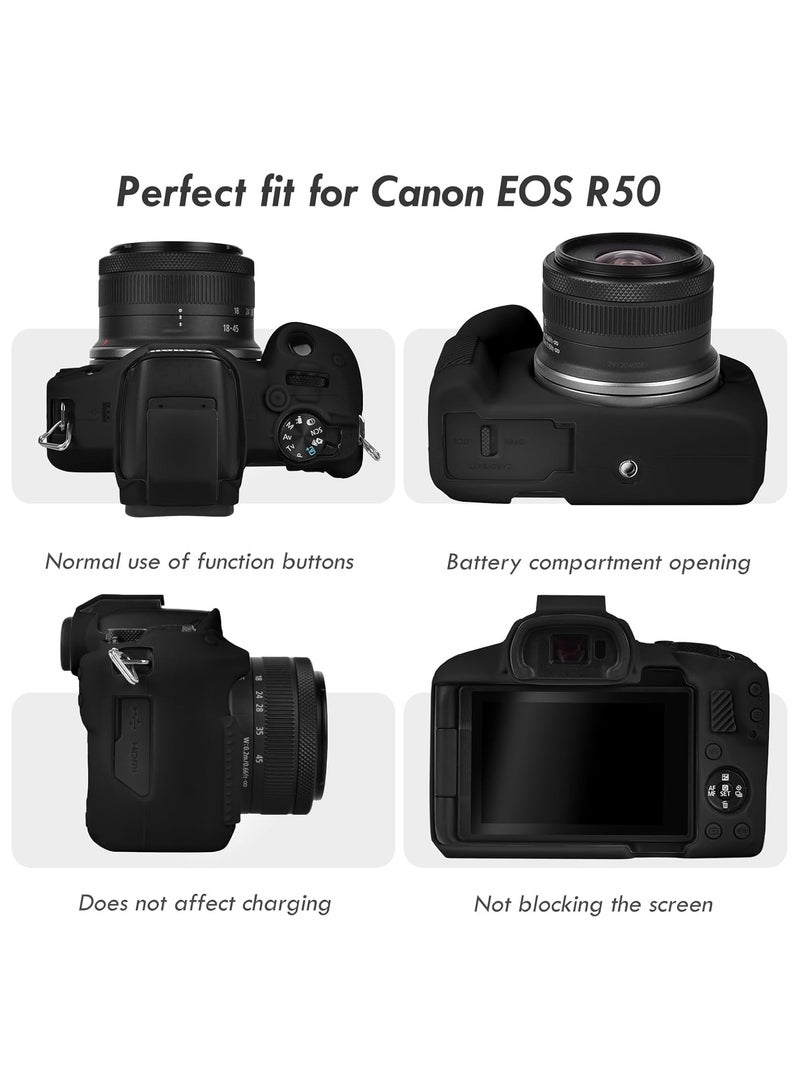 حافظة متوافقة مع كاميرا كانون EOSR50، حافظة من السيليكون الناعم، حافظة مقاومة للخدوش، حافظة واقية من السيليكون الناعم حامي للجسم - Image 3