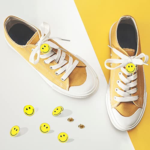 WILLBOND 60 Pack Happy Face Lapel Pins Bulk Cute Smile Pinback Buttons Funny Teacher Pins for Students Kids Clothes Backpacks Decoration (Yellow) - Image 5