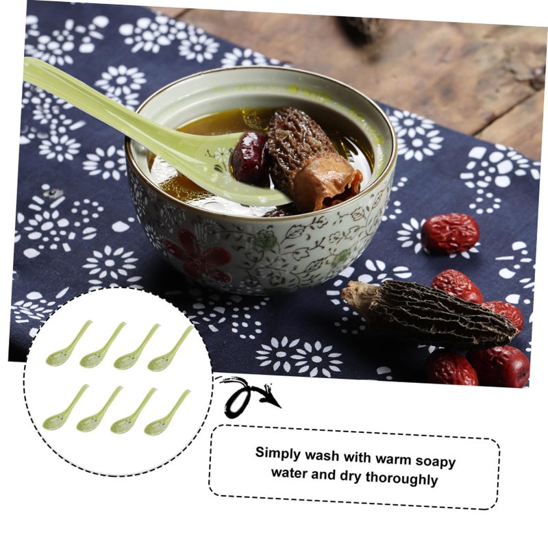 Green Heat Resistant Long Handle Soup Spoons 8pcs Kitchen Stirring and Serving Utensils - Image 5