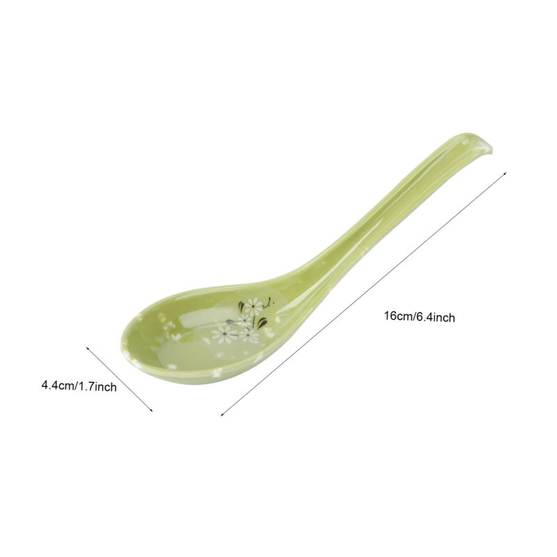 Green Heat Resistant Long Handle Soup Spoons 8pcs Kitchen Stirring and Serving Utensils - Image 3