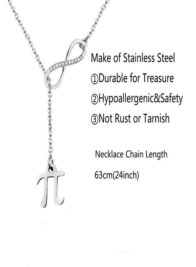 BNQL Pi Necklace Pi Symbol Necklace Pi Pendant Jewelry Necklace Math Teacher Gift with You Are Braver Stronger Smarter Than You Think Jewelry Box (Pi Necklace box) - Image 2