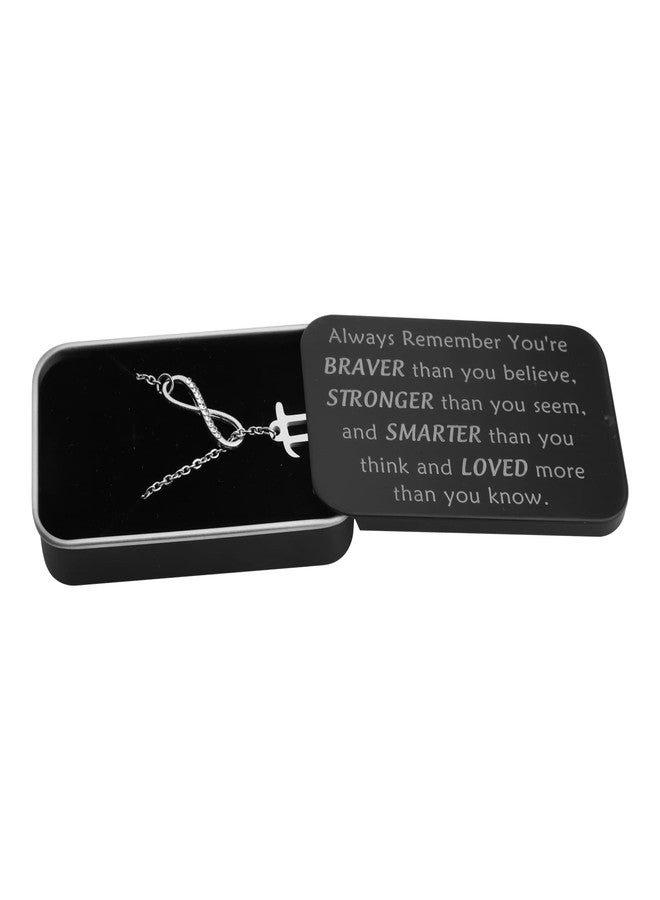 BNQL Pi Necklace Pi Symbol Necklace Pi Pendant Jewelry Necklace Math Teacher Gift with You Are Braver Stronger Smarter Than You Think Jewelry Box (Pi Necklace box) - Image 4