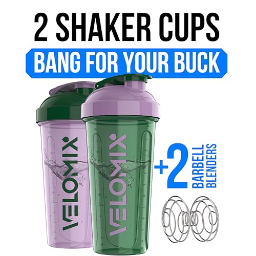 VELOMIX 2 Pack 28 oz Protein Shaker Bottles for Protein Mixes 2x Wire Whisk Leak Proof Shaker Cups for Protein Shakes Protein Shaker Bottle Pack Flower Set - Image 5