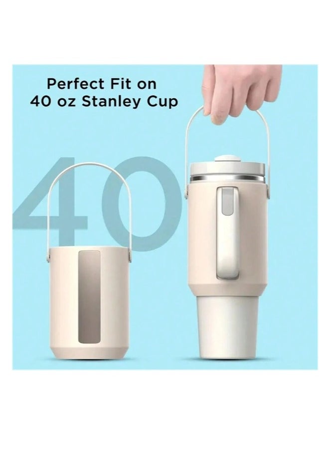 OASIS-TH Water Bottle Carrier Bag for Stanley 40oz Tumbler Protective Silicone Sleeve Bottle Boot  - Image 2