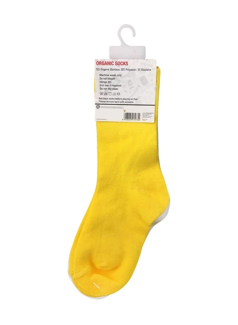 Looney Tunes Tweety Bamboo Cotton Sock - Solid (Pack Of 2) - White & Yellow 5-8Y  - Image 2