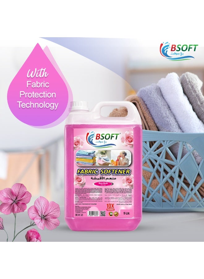 BSOFT Fabric Softener Concentrated Liquid With Rose Musk Fragrance 5L - Image 2