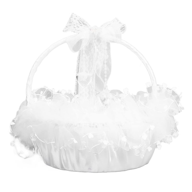 Lace Flower Girl Basket Lightweight Portable Elegant For Wedding Photography Prop - Image 2