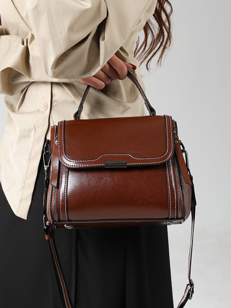 Genuine Leather Women'S Bag Women'S Crossbody Bag Women'S Commuter Bag Bag Portable Shoulder Bag For Women - Image 3