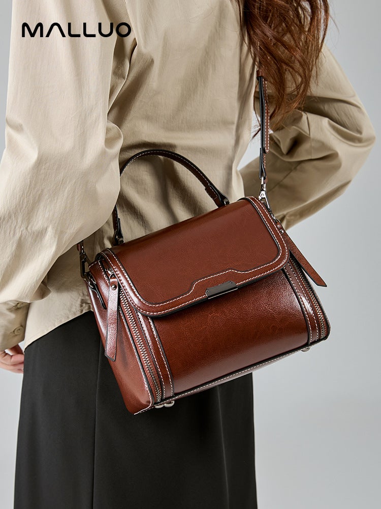 Genuine Leather Women'S Bag Women'S Crossbody Bag Women'S Commuter Bag Bag Portable Shoulder Bag For Women - Image 4
