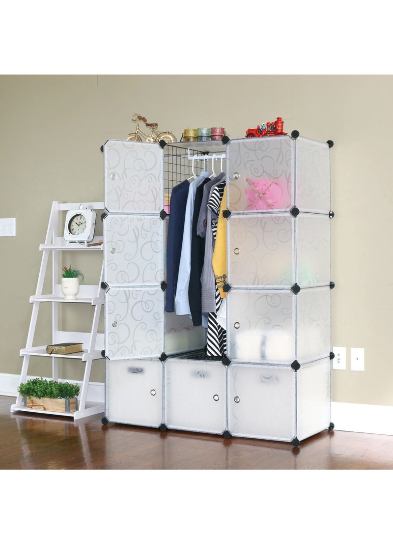 DubaiGallery 12 -Cube Plastic Shoe Storage Organizer Units, Stackable Shoe Organizing Rack, Closed Shoe Organizer Boxes Bins with Doors, Space Saving Shoe Storage Cabinet for Heels, Boots, Slippers - Image 3