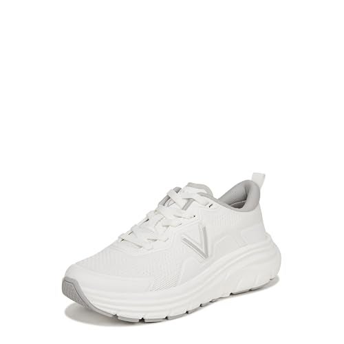 Vionic Women's Walker Walk Max Lace Up– Supportive Deep Cushioning Enhanced Performance Walking Sneaker White Fabric 9 Medium - Image 1