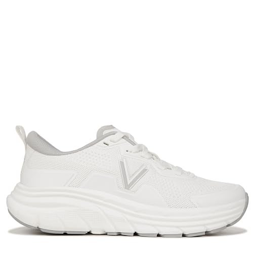Vionic Women's Walker Walk Max Lace Up– Supportive Deep Cushioning Enhanced Performance Walking Sneaker White Fabric 9 Medium - Image 4