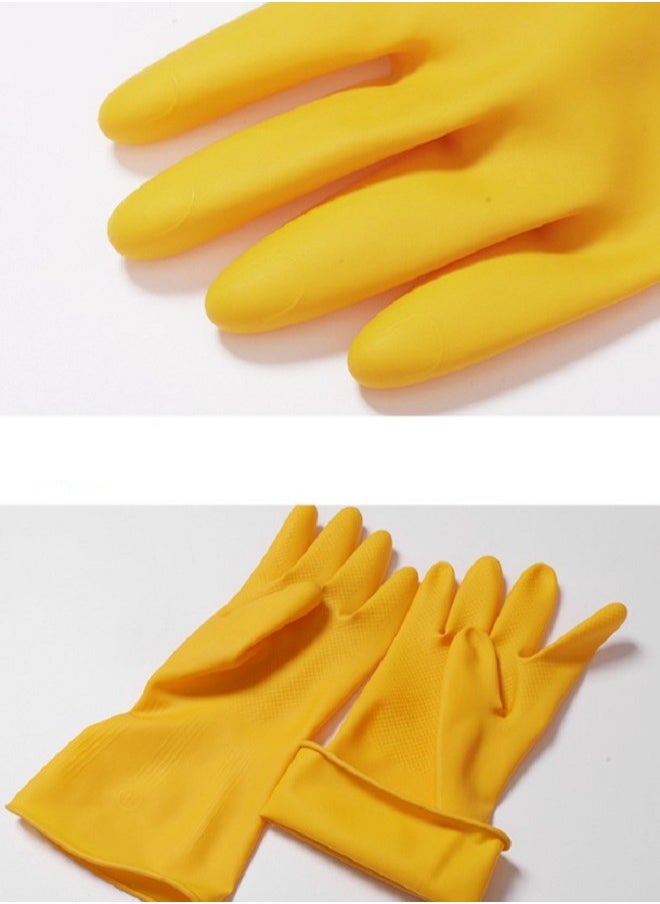 Beauenty - Super Grip Household Gloves Thickened Oxford Latex Gloves Rubber Waterproof Multifunctional Household Dishwashing Gloves Yellow M - Image 1