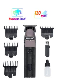 GEEPAS Rechargeable Hair Clipper With LED Display, Lithium Battery, 120mins Working, Stainless Steel Blades Travel Lock USB Charging 4 Guide Combs, Convinient To Operate  - Image 1